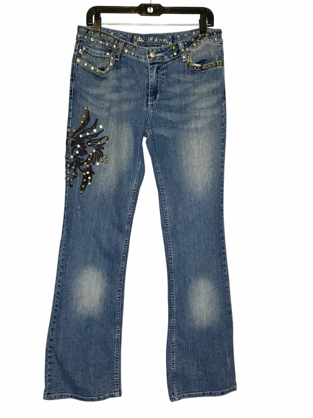 Women's Embellished Embroidered Y2k Jeans Size 13